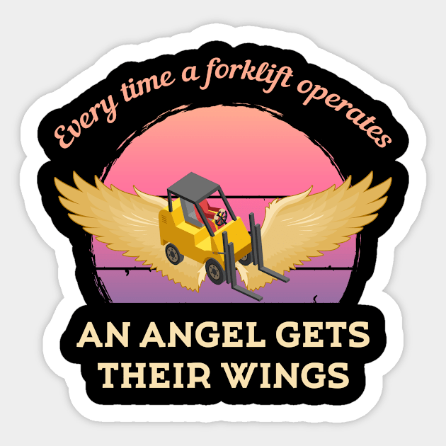 Forklift Angel Sticker by ExtraGoodSauce